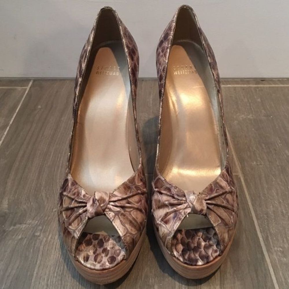 Stuart Weitzman Python Platform Pumps 9.5 Nwot - image 2